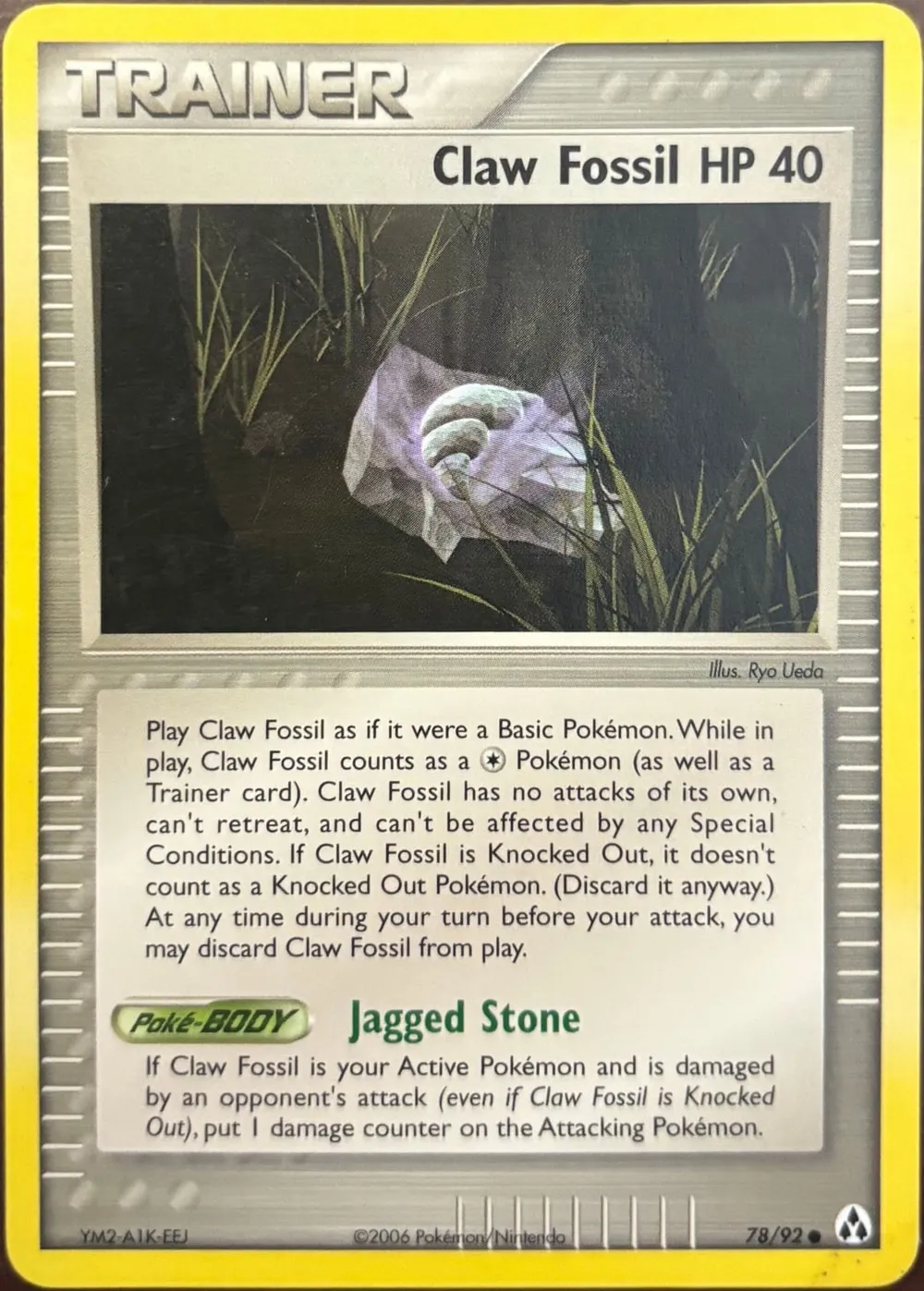 Claw Fossil 78/92, EX Legend Maker — Front