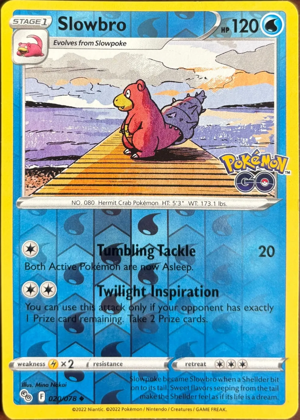 Slowbro (Reverse Holo) 020/078, SWSH: Pokémon GO — Front