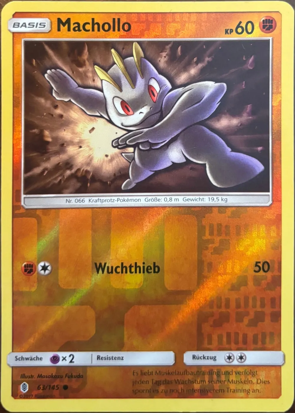 Machop (German print) 63/145, SM: Guardians Rising — Front
