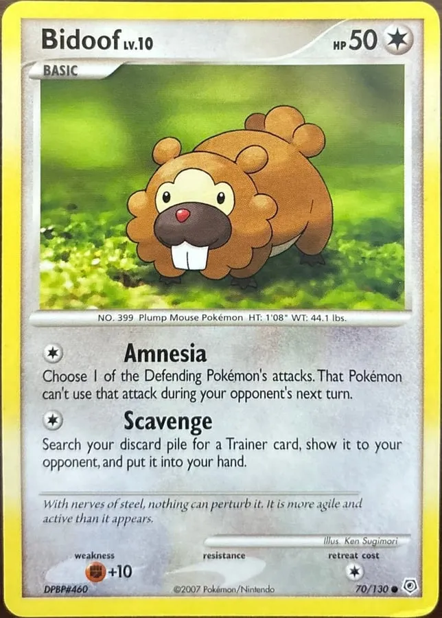 Bidoof 70/130, Diamond & Pearl — Front
