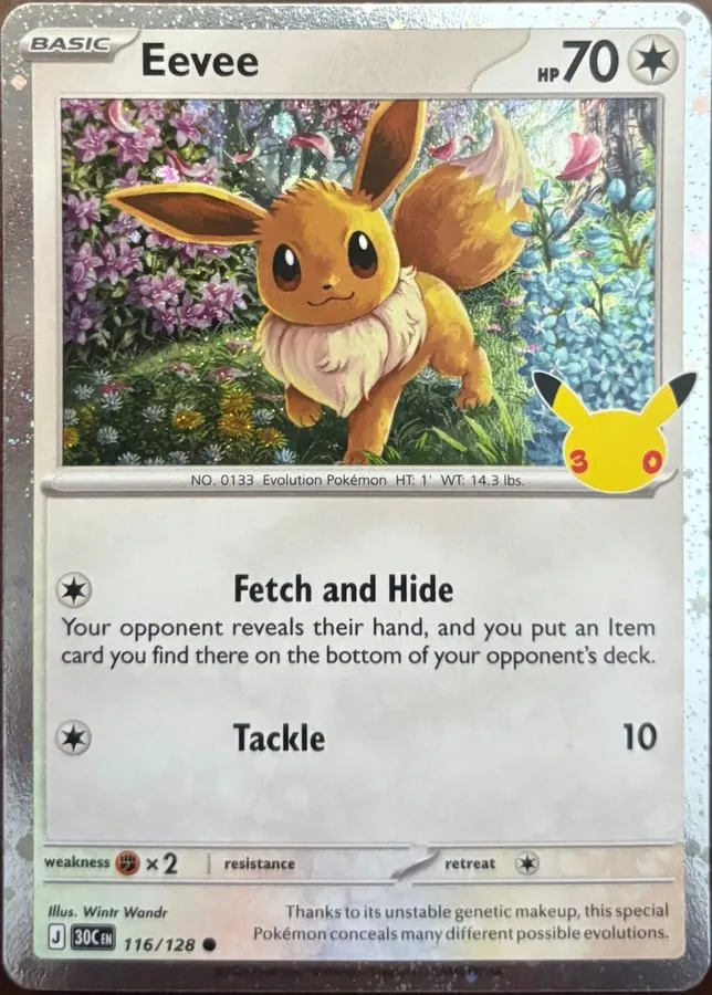 Eevee 116/128, 30th Celebration — Front