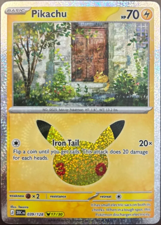 Pikachu 039/128, 30th Celebration — Front