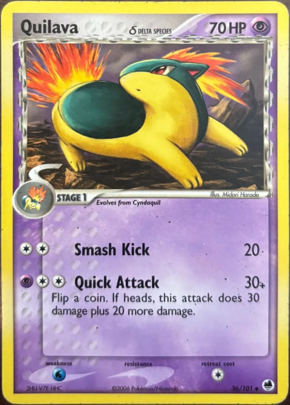 Quilava δ 36/101, EX Dragon Frontiers — Front