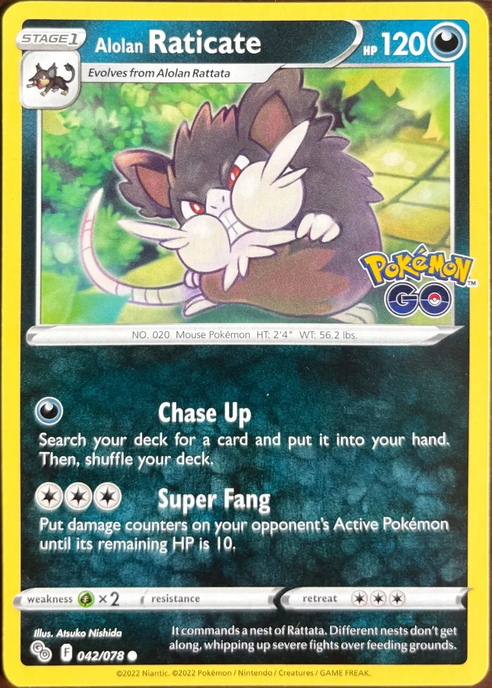 Alolan Raticate 042/078, SWSH: Pokémon GO — Front