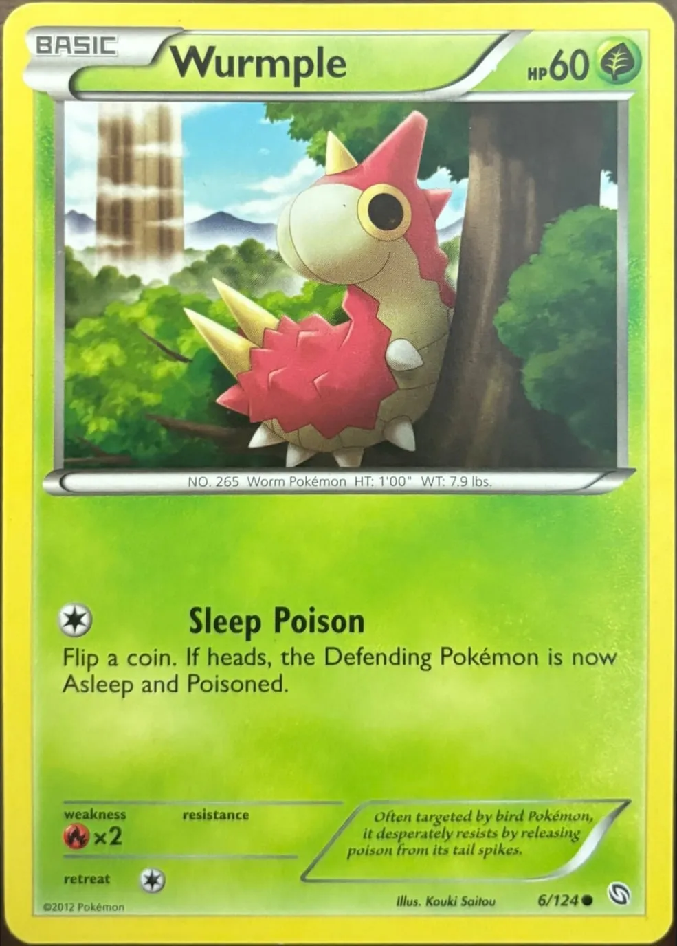 Wurmple 6/124, BW: Dragons Exalted — Front