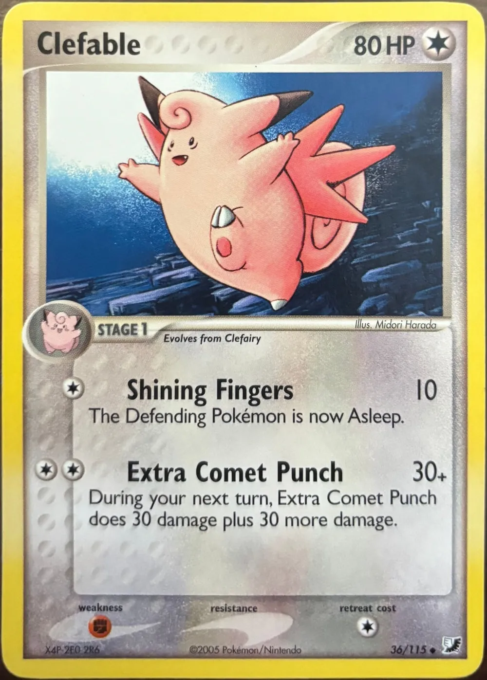 Clefable 36/115, EX Unseen Forces