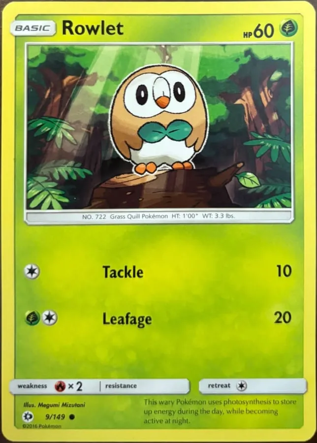 Rowlet 9/149, Sun & Moon