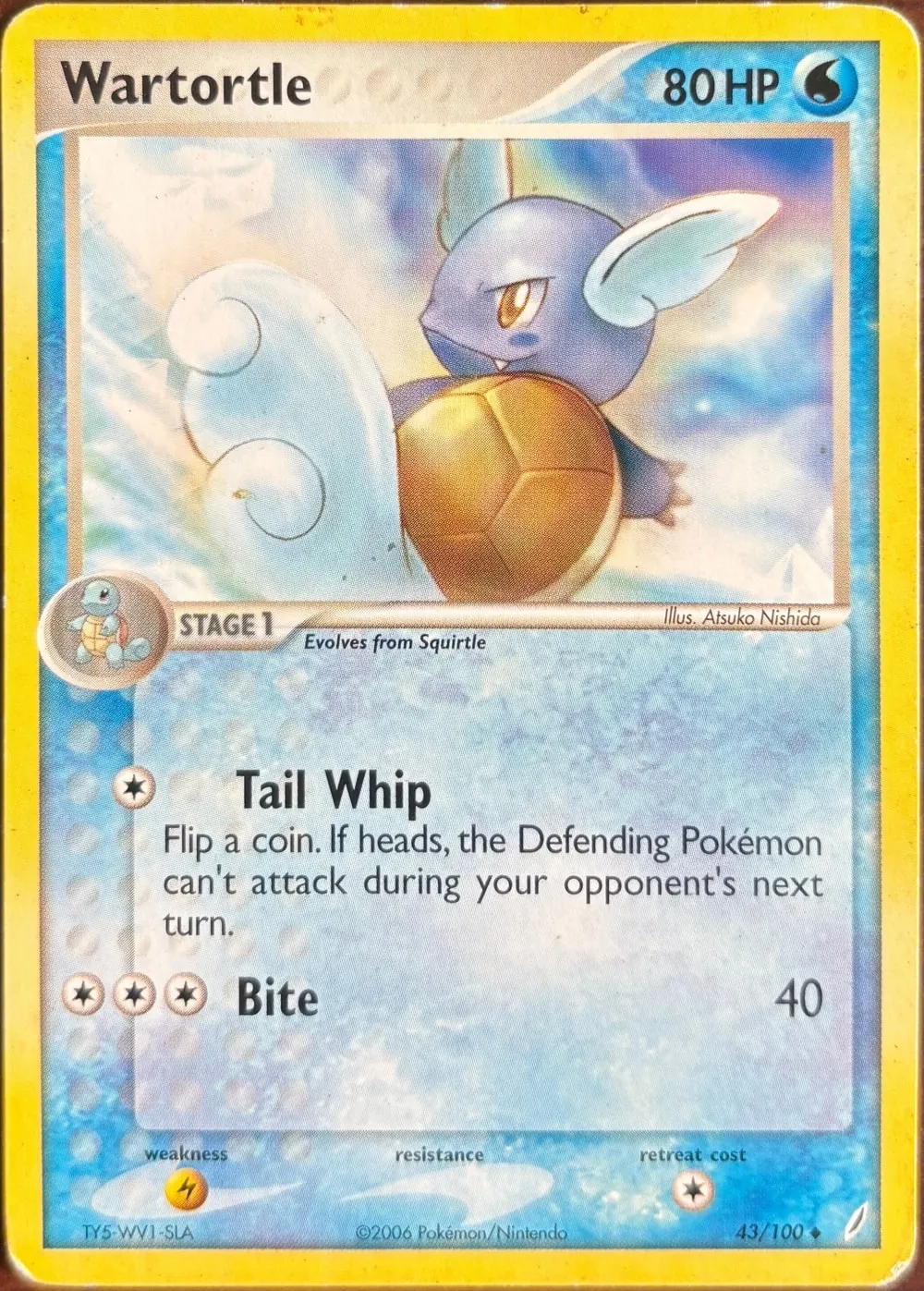 Wartortle 43/100, EX Crystal Guardians — Front