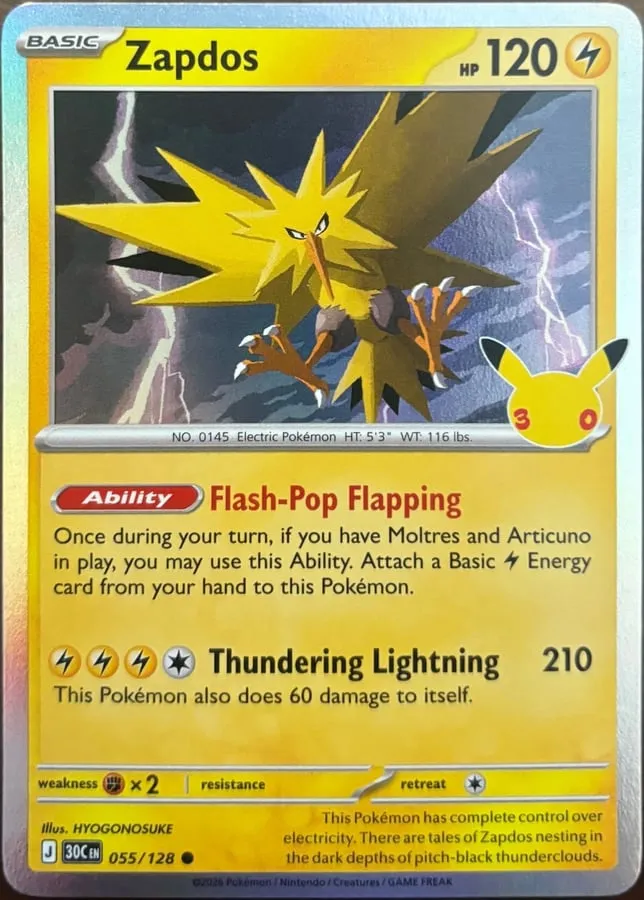 Zapdos 055/128, 30th Celebration