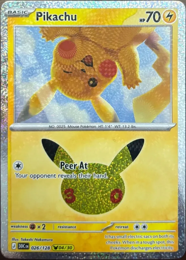 Pikachu 026/128, 30th Celebration