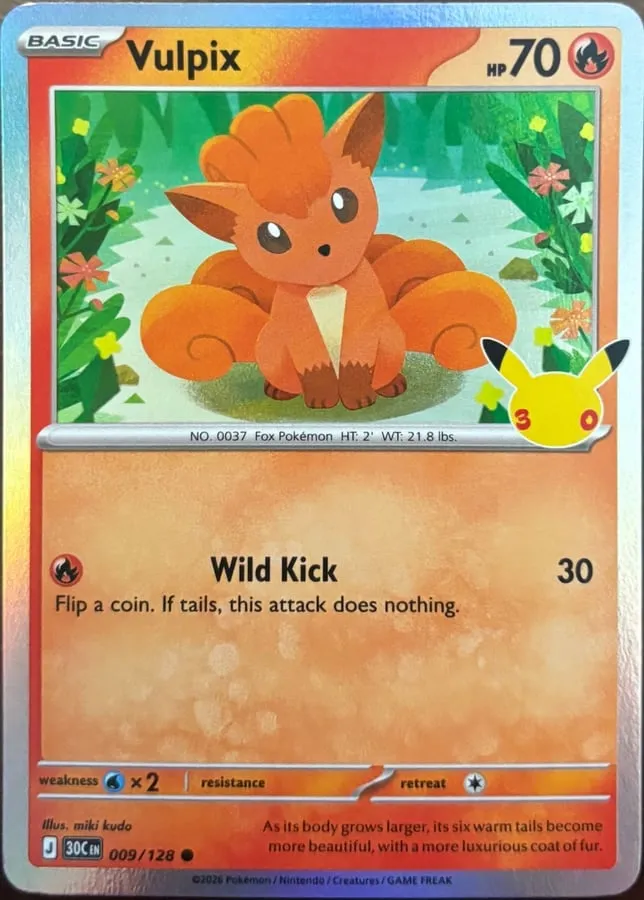 Vulpix 009/128, 30th Celebration