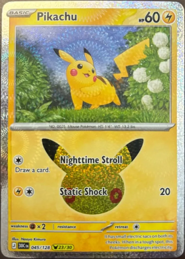 Pikachu 045/128, 30th Celebration