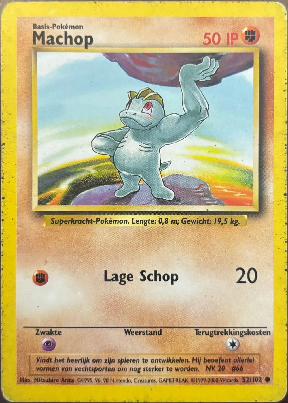 Machop (Dutch print) 52/102, Base Set