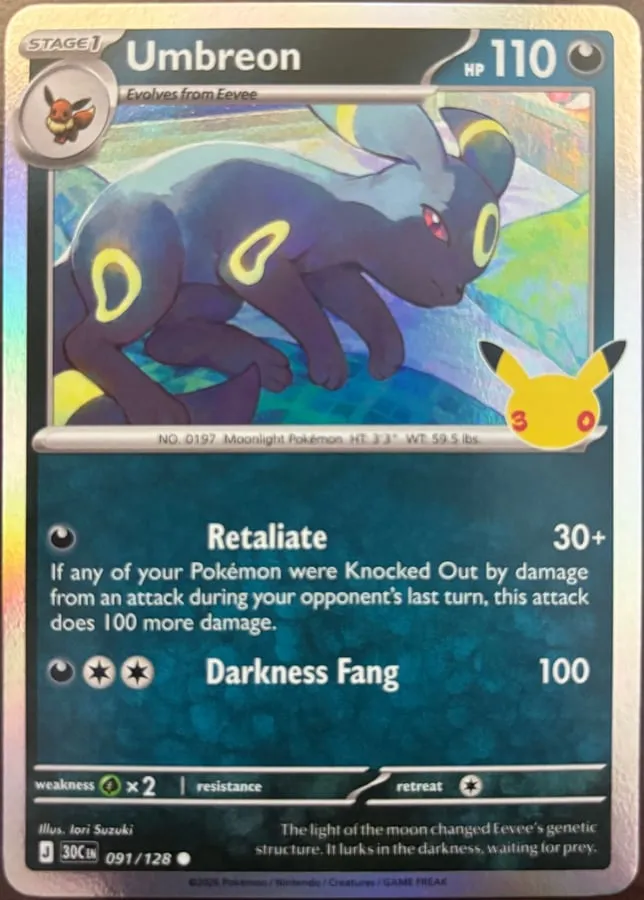Umbreon 091/128, 30th Celebration