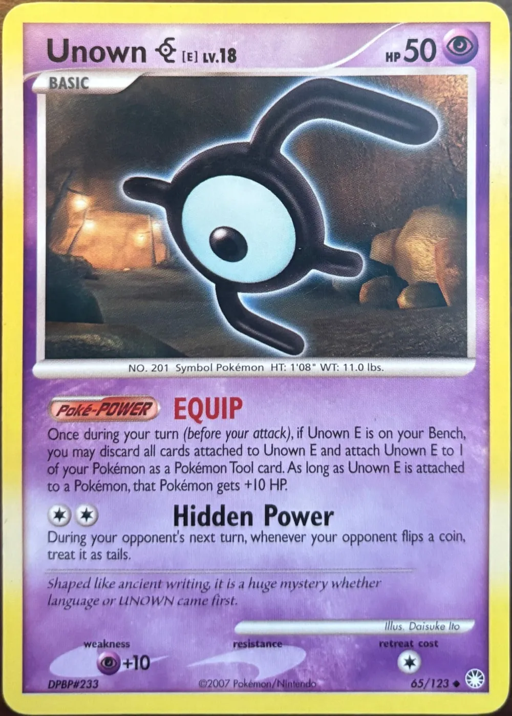 Unown E 65/123, DP: Mysterious Treasures