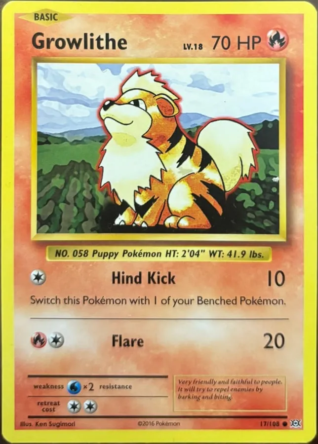 Growlithe 17/108, XY: Evolutions