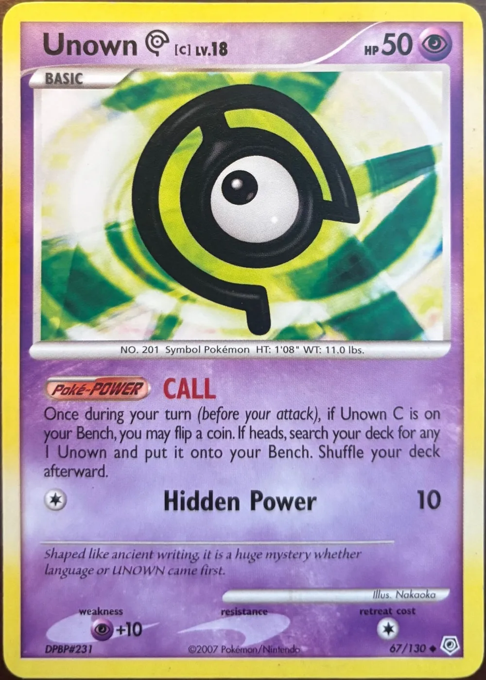 Unown C 67/130, Diamond & Pearl