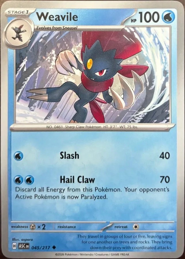 Weavile 045/217, Mega Evolution: Ascended Heroes
