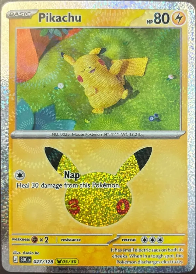 Pikachu 027/128, 30th Celebration