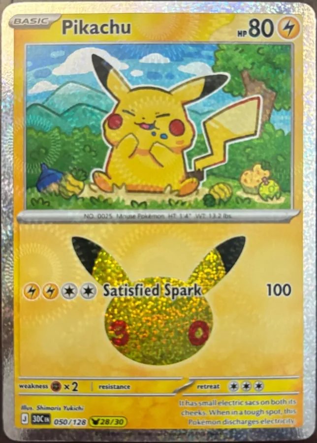 Pikachu 050/128, 30th Celebration