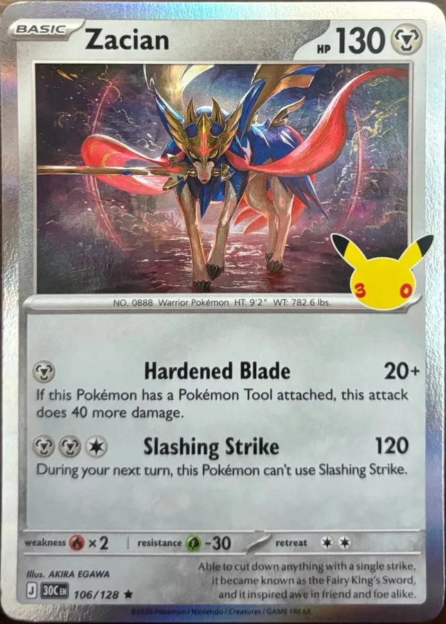 Zacian 106/128, 30th Celebration