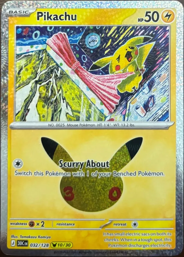Pikachu 032/128, 30th Celebration