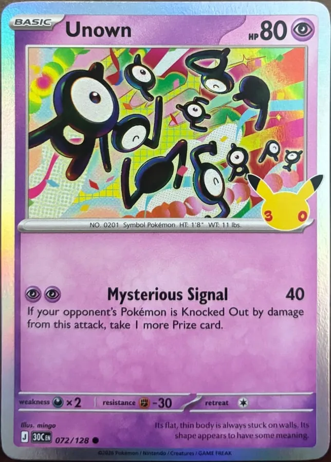 Unown 072/128, 30th Celebration