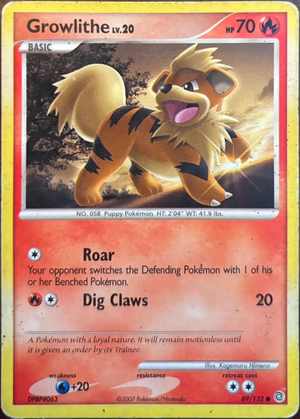 Growlithe 89/132, DP: Secret Wonders