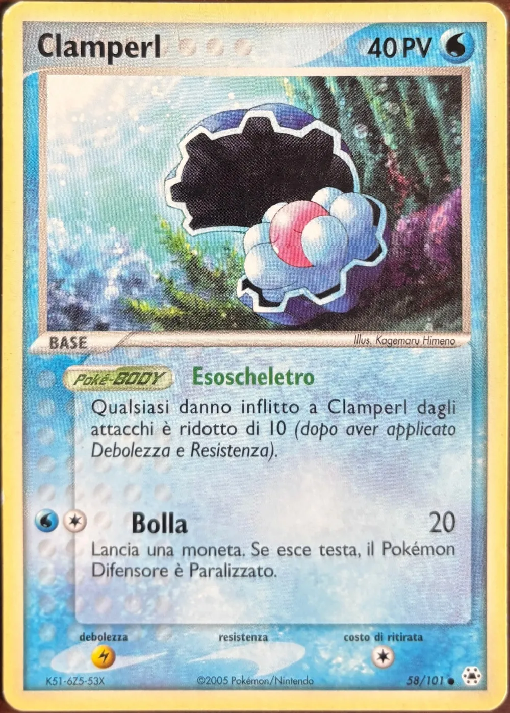 Clamperl (Italian print) 58/101, EX Hidden Legends